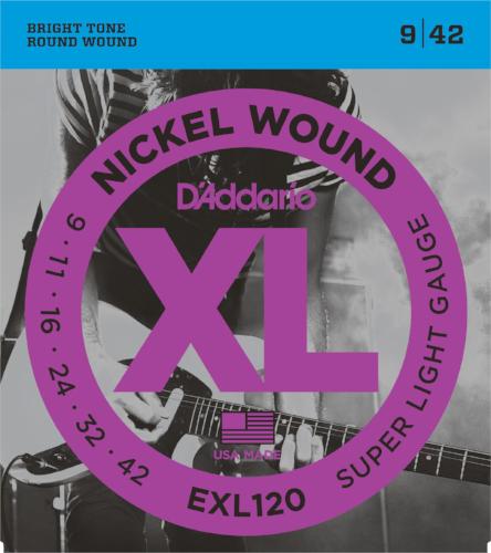 D'addario EXL120 Electric Guitar Strings - 9-42 - Our Most Popular Electric Guitar Strings