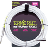 Ernie Ball Ultraflex 20' Guitar Cable -Straight/ Angled Jack in White