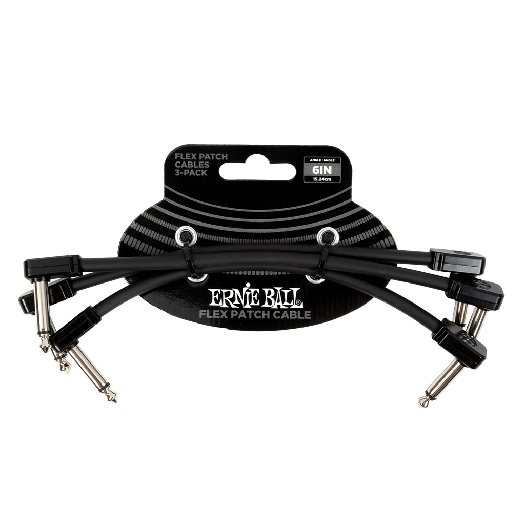 Ernie Ball 6" Guitar Patch Cables for Pedal boards - a pack of three patch cables