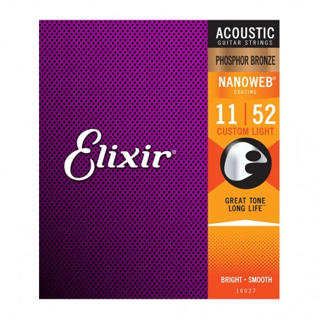Elixir 11 -52 Phosphor Bronze Acoustic Guitar Strings