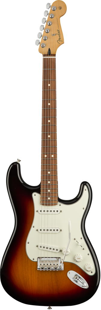 fender player stratocaster in sunburst with pau ferro fingerboard